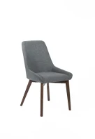 STONES Set 4 Sedie da pranzo rivestite in tessuto con struttura in massello di noce, 62x49.5x87cm, grigio scuro(m-5)