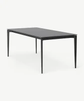 STONES Tavolo da pranzo allungabile fino a 12 posti, 90x190/270x76cm, top: grigio, gambe: nero(m-2)