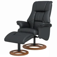 HOMCOM Recliner Chair with Ottoman, Chair with Footstool, Adjustable Backrest, 77 cm x 89 cm x 110 cm, Black(m-1)