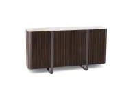 STONES Madia con Top in Ceramica Marmo, Struttura in MDF, 4 ante con Sistema Push&Pull, 40x160x85 cm, Marmo calacatta oro(m-1)