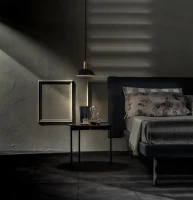 STONES Lampada a Sospensione con Decoro in ottone, 20x20x150 cm, Nero opaco(m-3)