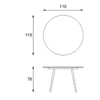 STONES Tavolo allungabile con top in melaminico, allunghe interne, gambe in metallo, 110x110/150x76cm, noce, antracite(m-3)