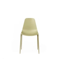 STONES Set 4 Sedie con seduta e schienale in polipropilene e gambe in metallo, 49x48.5x88cm, giallo(m-3)