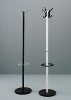 STONES Appendiabiti Nero in Pvc, 36x36x178 cm, Bianco e Nero(m-3)