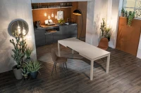 STONES Tavolo allungabile con top in melaminico e gambe in faggio massello, 80x130/210x76cm, tortora(m-5)