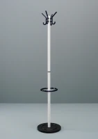 STONES Appendiabiti Nero in Pvc, 36x36x178 cm, Bianco e Nero(m-1)