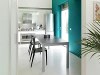 STONES Tavolo allungabile in melaminico con gambe in faggio massello, 80x130/210x76cm, grigio chiaro(m-3)