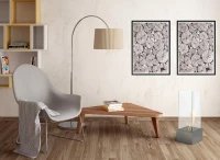 STONES Biocamino da terra in acciaio satinato con Bruciatore da 0,7L, 25x25x65 cm, Grigio Goffrato(m-2)