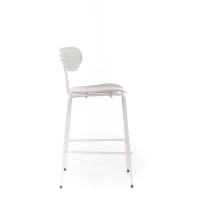 STONES Set 4 Sgabelli in polipropilene, seduta e schienale in polipropilene, gambe in metallo, 45x51x98cm, bianco(m-4)