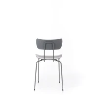 STONES Set 4 Sedie in polipropilene con seduta e schienale in polipropilene e gambe in metallo, 45x51x82cm, grigio(m-6)