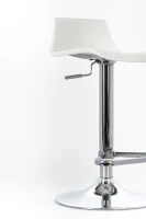 STONES Sgabello in Polipropilene con Struttura in Metallo e con Alzata a Gas, 39x41x72/94 cm, Bianco(m-5)