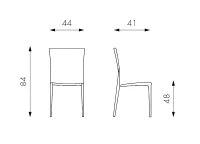 STONES Set 4 Sedie Impilabili in Polipropilene, 41x44x84 cm, Verde(m-3)