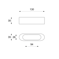STONES Tavolino / Porta TV rivestito in Tessere di Pietra Fossile, 35x130x35 cm, Beige(m-3)