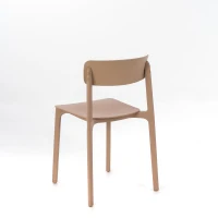 STONES Set 4 Sedie impilabili in polipropilene, 41x46x79.5cm, marrone chiaro(m-5)