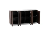 STONES Madia con Top in Ceramica Marmo, Struttura in MDF, 4 ante con Sistema Push&Pull, 40x160x85 cm, Marmo calacatta oro(m-5)