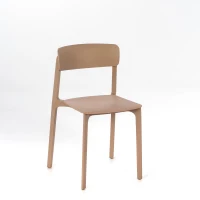 STONES Set 4 Sedie impilabili in polipropilene, 41x46x79.5cm, marrone chiaro(m-3)