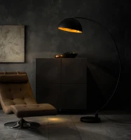 STONES Lampada da Terra in Metallo, 117x36x183 cm, Nero e Oro(m-4)