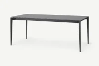 STONES Tavolo da pranzo allungabile fino a 12 posti, 90x190/270x76cm, top: grigio, gambe: nero(m-1)