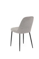 STONES Set 4 Sedie da pranzo rivestite in tessuto con gambe in metallo, 55x46x85cm, grigio chiaro(m-4)