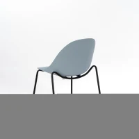 STONES Set 4 Sedie impilabili in polipropilene con gambe in metallo, 50x51x79cm, azzurro(m-4)