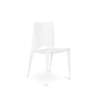 STONES Set 4 Sedie Impilabili in Polipropilene, 41x44x84 cm, Bianco(m-4)