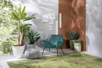 STONES Poltrona in Velluto con Base in Metallo, 70x71,5x79 cm, Verde(m-2)