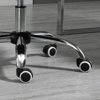 Vinsetto Scaun de Birou fara Brate Scaun de Birou pentru Calculator Material Textil Inaltime Reglabila Roti Pivotante Spatar Median Gri Pentru scoala computer mobila de studiu ergonomic pentru birou munca modern contemporan dormitor ergonomic cu masaj(m-9)