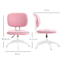 Vinsetto Office Chair Computer Chair Swivel, Height-Adjustable, 48 cm x 53 cm x 80-90 cm, Pink(m-3)