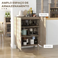 HOMCOM Aparador com 2 Portas de Rede e Prateleiras Ajustáveis Armário Estilo Cannage Anti-Tombo 73x41x102 cm Madeira(m-7)