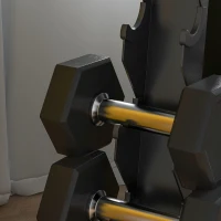 SPORTNOW Suporte para Halteres de 5 Níveis Suporte de Armazenamento para Halteres de Aço para Treinamento 35x33x66 cm Preto(m-7)