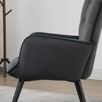 HOMCOM Lounge Chair with Ottoman Chair with Footstool, 2-piece Set, Grey(m-4)