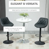 HOMCOM Masă bar cu plan rotativ inaltime reglabila, baza otel(m-4)