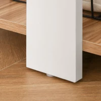 HOMCOM Secretária de Canto Mesa de Computador para Escritório Casa em Forma de L com Prateleiras 136x130x72 cm Branco e Madeira(m-8)