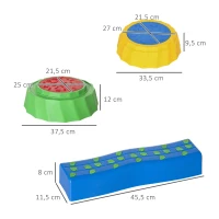 Outsunny Conjunto de 8 Traves de Equilíbrio para Crianças Degraus de Equilíbrio com Almofadas Antiderrapantes 45,5x11,5x8cm Multicor(m-3)