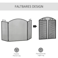 Kratka ochronna do kominka kratka chroniąca przed iskrami z siatką składany metal czarny(m-5)