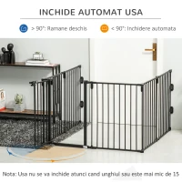 PawHut Poarta Siguranta Caini – Pliabila, 6 Sectiuni, inchidere Automata(m-5)