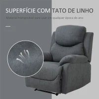 HOMCOM  Poltona Reclinável Ergonômica 150 ° Apoio para os pés  Almofada Acolchoada 97x96x105,5 Cinza(m-5)