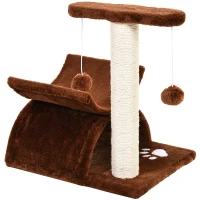 PawHut Árvore Arranhador para Gatos com Poste Giratório 40x30x43 cm Marrom(m-10)