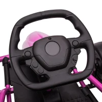 HOMCOM 24V Electric Go Kart for Kids, Drift Ride-On Racing Go Kart with 2 Speeds, for Boys Girls Aged 8-12 Years Old, Pink(m-8)