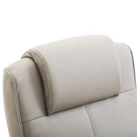 HOMCOM Poltrona Relax Reclinável até 145° com Banco de Apoio para os Pés Poltrona Giratória 360° Estofada em PU e Estrutura de Aço 78x67x98cm Cinza(m-9)