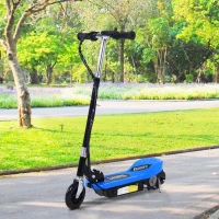 HOMCOM Trotinete Elétrica Dobrável para Crianças e Adolescentes acima de 7 Anos Velocidade de 10km/h Trotinete Elétrica com Guiador Ajustável e Freios Carga Máxima 50kg 78x37x89-95cm Azul(m-2)