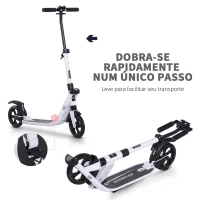 HOMCOM Trotinete Dobrável para Adultos e Crianças acima de 14 anos com Guiador Altura Ajustável Carga 100 kg 93,5x38x95-105 cm(m-6)
