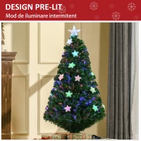 HOMCOM Brad de Craciun 16 becuri LED in Forma de Stea 120cm(m-5)