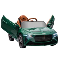 HOMCOM Bentley Bacalar Licensed 12V Kids Electric Car, with Remote Control, Horn, Lights, Music, Suspension Wheels, Green(m-1)