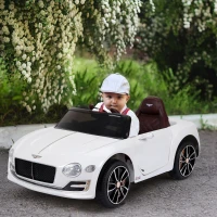 HOMCOM Kids Electric Car Kids Ride on Toys W/ LED Lights-White(m-12)