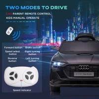 HOMCOM Audi E-tron Licensed 12V Kids Electric Ride On Car with Parental Remote Music Lights MP3 Suspension Wheels for 3-5 Years Black(m-7)
