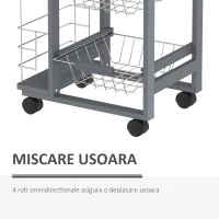 HOMCOM Carucior de Bucatarie cu 3 Sertare Detasabile(m-4)