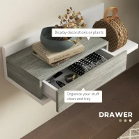 Homcom Mobilier Hol 2‑in‑1 cu Oglinda si Sertar 75x35x75 cm – Gri(m-6)