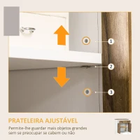HOMCOM Aparador para Sala de Estar com Gaveta 2 Portas e Prateleira Ajustável 78,5x39x89,4 cm Marrom e Branco(m-5)