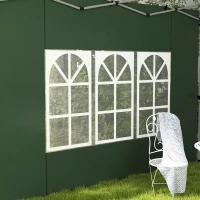 Outsunny Gazebo Side Panels, Sides Replacement with Window for 3x3(m) or 3x4m Pop Up Gazebo, 2 Pack, Green(m-9)